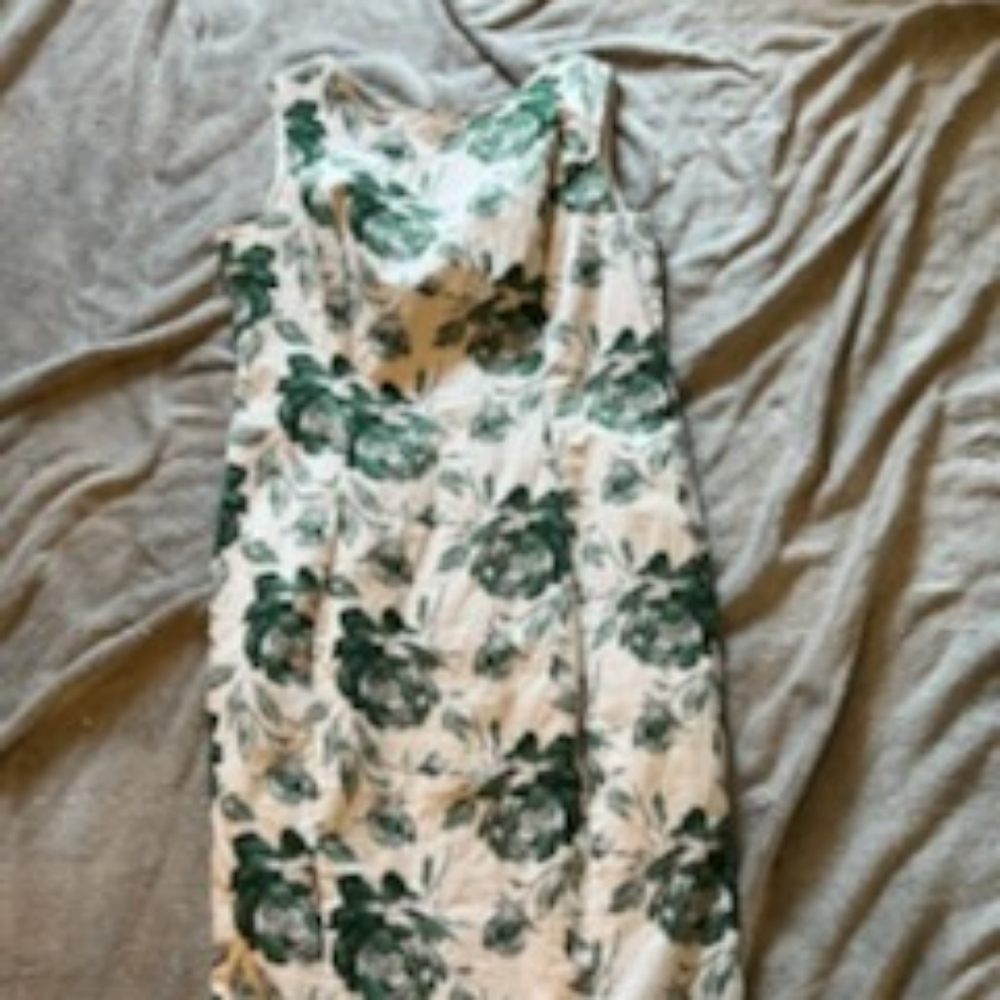 Green, Gray and White Sheath New York & Company Dress